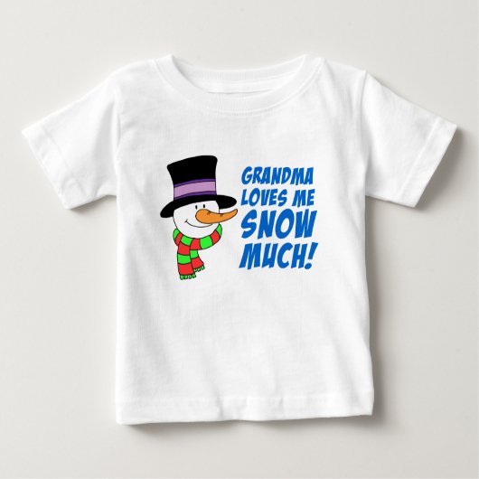T-shirt Pour Bébé Grand-mère m'aime beaucoup la neige (Devant)