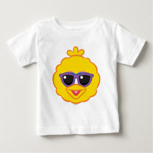 T-shirt Pour Bébé Grand Oiseau souriant visage avec lunettes de sole