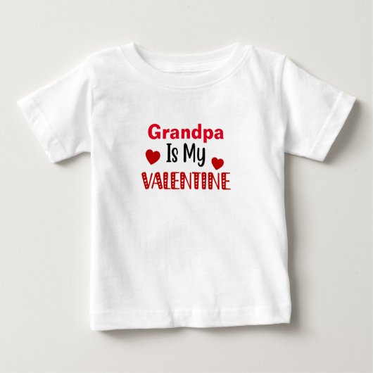T-shirt Pour Bébé Grand-Père Est Ma Saint Valentin Drôle (Devant)