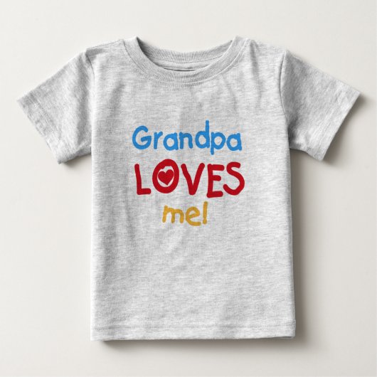T-shirt Pour Bébé Grand-père m'aime (Devant)
