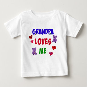 T-shirt Pour Bébé Grand-père m'aime