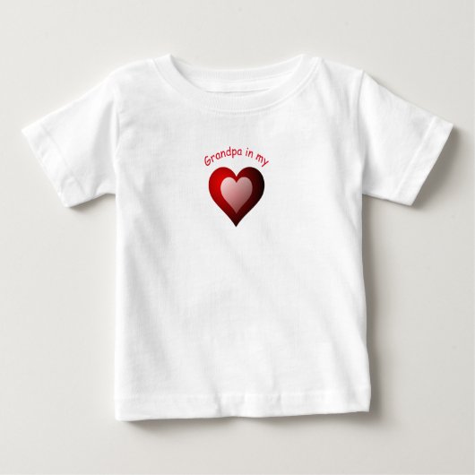 T-shirt Pour Bébé Grand-père personnalisé dans mon coeur (Devant)