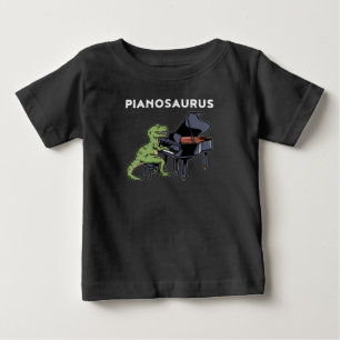 T-shirt Pour Bébé Grand Piano Cadeau Enfants Pianiste Dinosaur Musiq