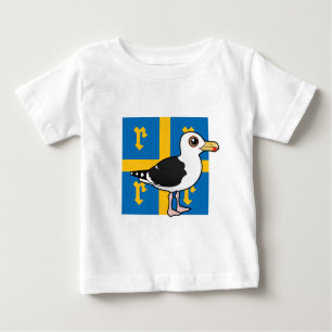 T-shirt Pour Bébé Grande Mouette noire de Rauma Finlande