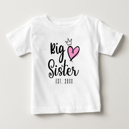 T-shirt Pour Bébé Grande sœur 2021, révélation de grossesse (Devant)
