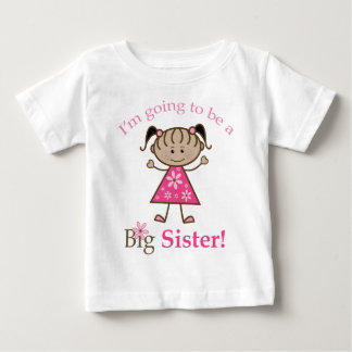 T-shirt Pour Bébé Grande Soeur À Être Stick Figure Fille Ethnique