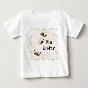 T-shirt Pour Bébé Grande soeur d'abeilles mignonnes de pays