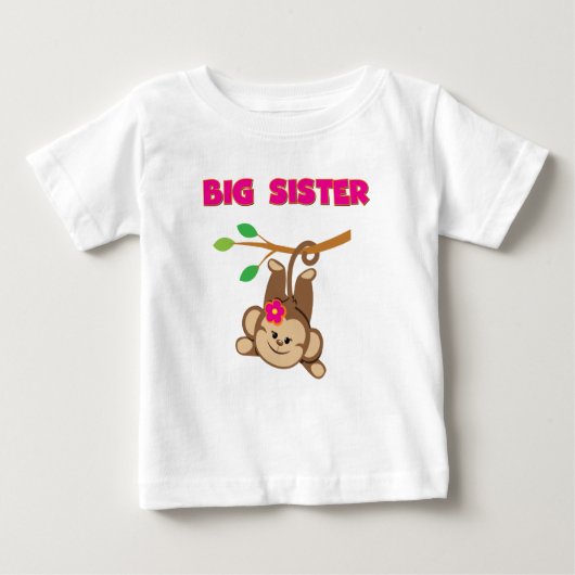 T-shirt Pour Bébé Grande soeur de singe (Devant)