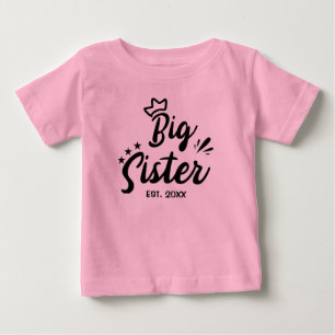 T-shirt Pour Bébé Grande sœur EST 2021, révélation de grossesse