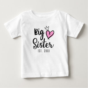 T-shirt Pour Bébé Grande sœur EST 2021, révélation de grossesse