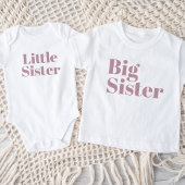 T-shirt Pour Bébé Grande soeur | Mauve Matching Famille frère