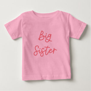 T-shirt Pour Bébé Grande Soeur rose