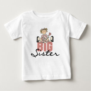 T-shirt Pour Bébé Grande soeur rose