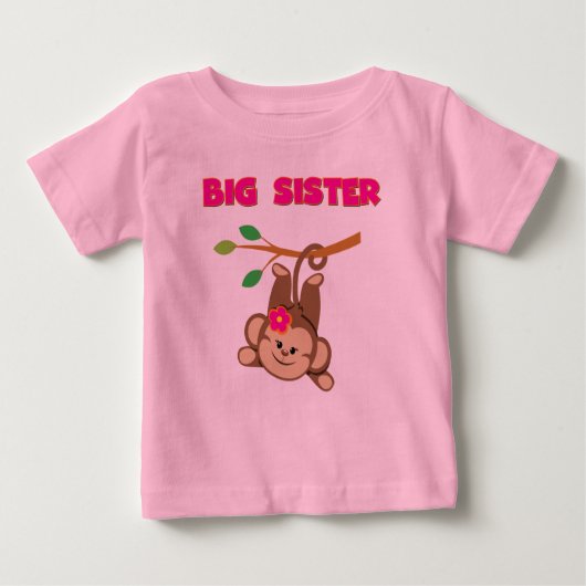 T-shirt Pour Bébé Grande Sœur Singe (Devant)