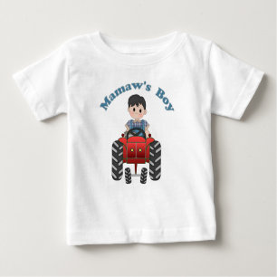 T-shirt Pour Bébé Grandmas Boy Tracteur