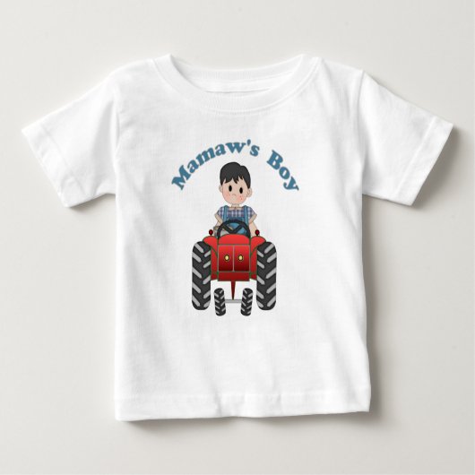 T-shirt Pour Bébé Grandmas Boy Tracteur (Devant)