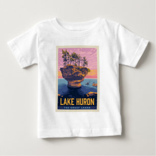 T-shirt Pour Bébé Grands Lacs Lac Huron