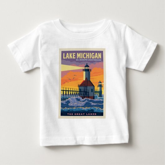 T-shirt Pour Bébé Grands Lacs | Lac Michigan (Devant)