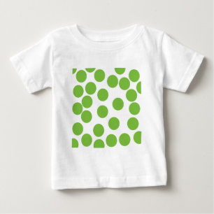 T-shirt Pour Bébé Grands points de vert de pois sur le blanc