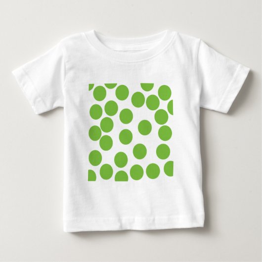 T-shirt Pour Bébé Grands points de vert de pois sur le blanc (Devant)
