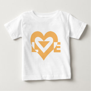 T-shirt Pour Bébé Graphique d'amour cool, orange