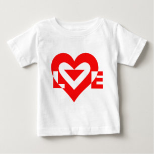 T-shirt Pour Bébé Graphique d'amour cool, Rouge