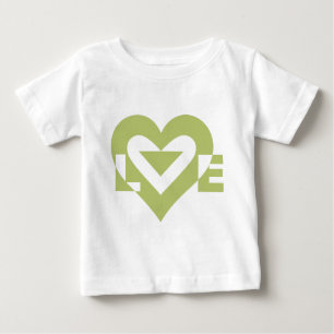 T-shirt Pour Bébé Graphique d'amour cool, Vert Sage