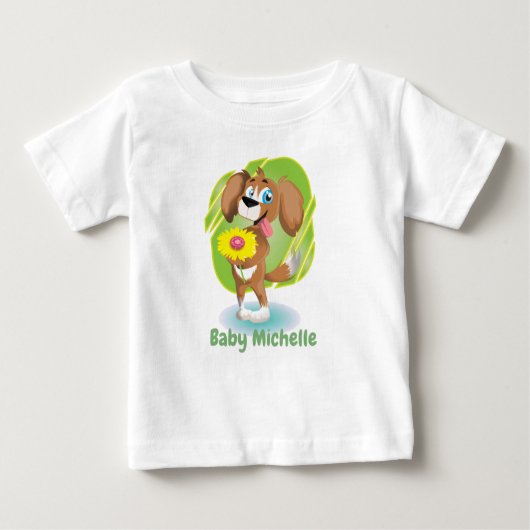 T-shirt Pour Bébé Graphique de chien adorable mignon et de panda (Devant)