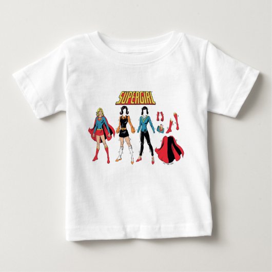 T-shirt Pour Bébé Graphique de poupée en papier supergirl (Devant)