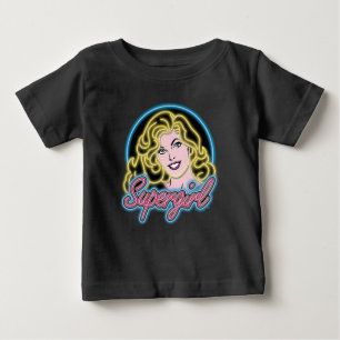 T-shirt Pour Bébé Graphique des lumières de Neon Retro Supergirl