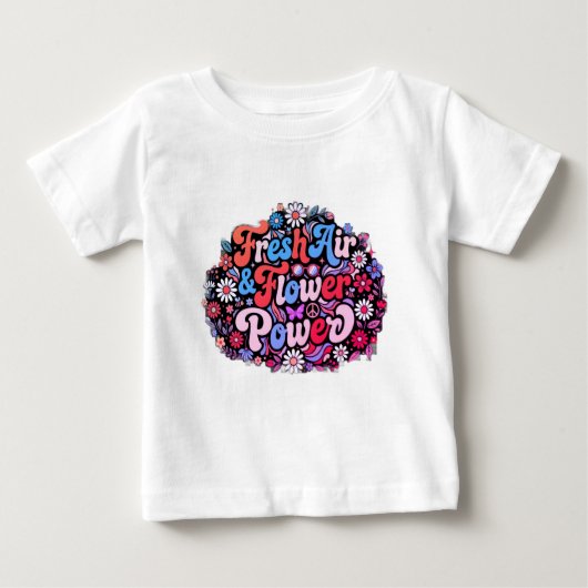 T-shirt Pour Bébé Graphique Fleur Boho Power (Devant)
