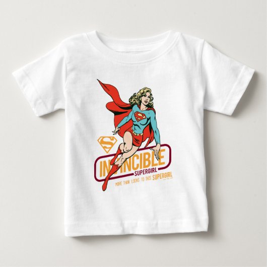 T-shirt Pour Bébé Graphique rétro-invincible Supergirl (Devant)
