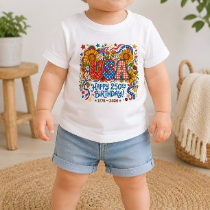 T-shirt Pour Bébé Graphique tournesol pour les 250 ans des États-Uni