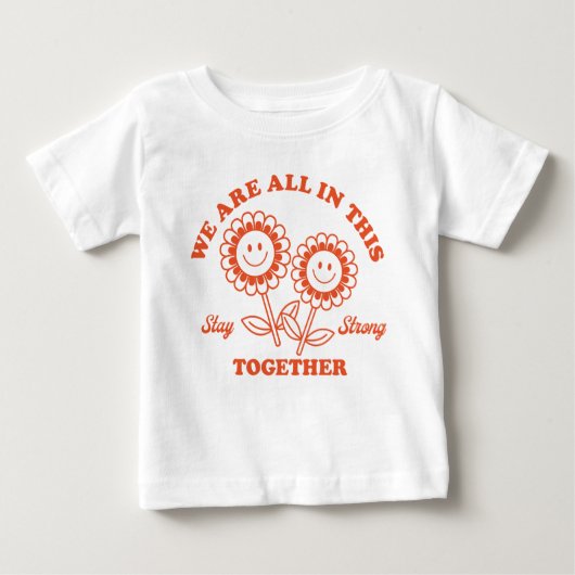 T-shirt Pour Bébé Graphisme Fleur Joyeux Retro (Devant)