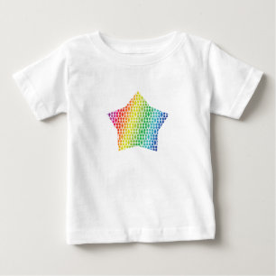 T-shirt Pour Bébé Gras Rainbow Honeycomb et diamant étoile Motif