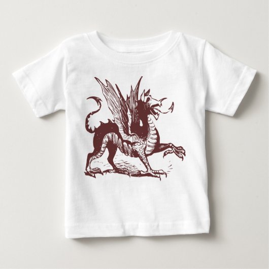 T-shirt Pour Bébé Gravure de dragon - Brown foncé (Devant)