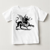 T-shirt Pour Bébé Gravure de dragon - Noir (Devant)
