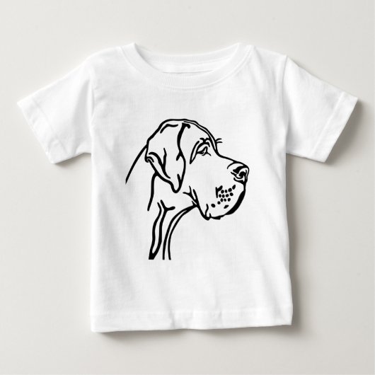 T-shirt Pour Bébé Great Dane Head drawing (Devant)
