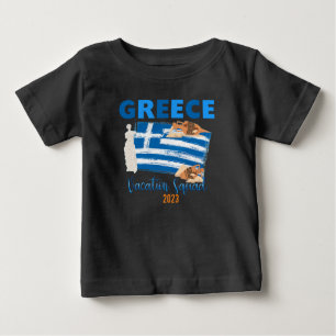 T-shirt Pour Bébé Grèce Grec Vacances Europe Voyage Groupe Correspon