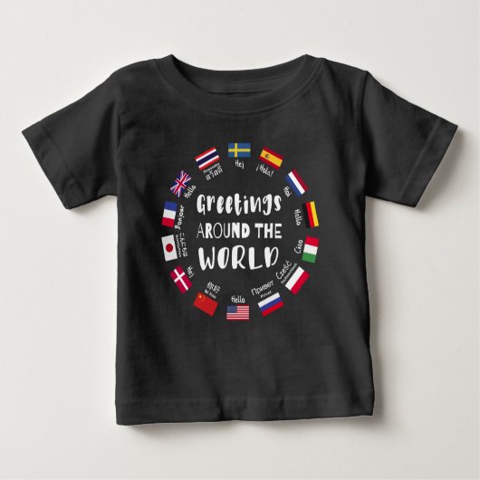 T-shirt Pour Bébé Greetings around the world - Hello in all language (Devant)
