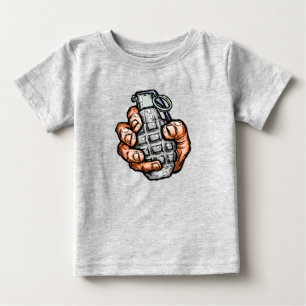 T-shirt Pour Bébé Grenade À La Main En Style Bande Dessinée