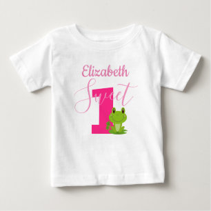 T-shirt Pour Bébé Grenouille 1er anniversaire Fête Sweet One Baby no