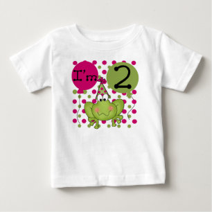 T-shirt Pour Bébé Grenouille 2e anniversaire rose