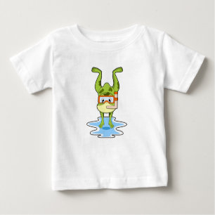 T-shirt Pour Bébé Grenouille à la plongée avec tuba