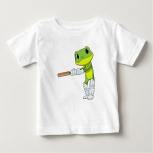 T-shirt Pour Bébé Grenouille au cricket avec chauve-souris de cricke