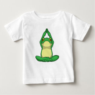 T-shirt Pour Bébé Grenouille au yoga en jambe croisée