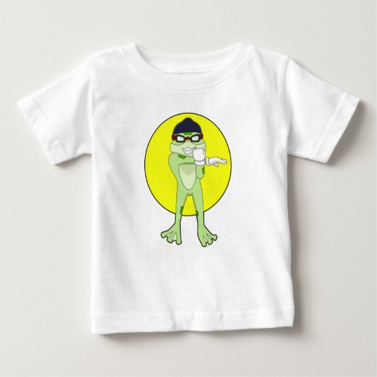T-shirt Pour Bébé Grenouille avec lunettes de natation (Devant)