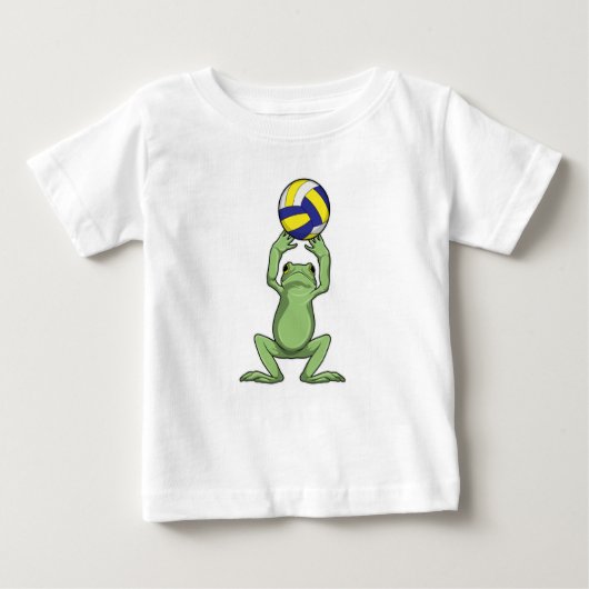 T-shirt Pour Bébé Grenouille avec volleyball (Devant)