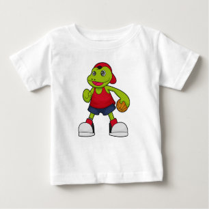 T-shirt Pour Bébé Grenouille comme joueur de basket-ball avec basket
