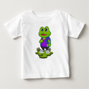 T-shirt Pour Bébé Grenouille comme randonneur avec sac à dos